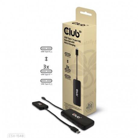 CLUB3D USB Type-C 4-port 10G Data hub with PD3.0 Charging