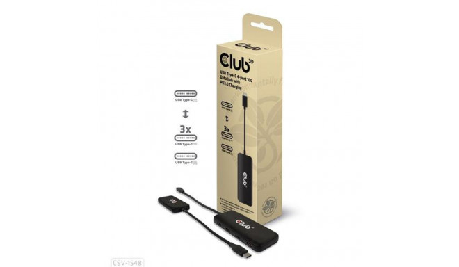 CLUB3D USB Type-C 4-port 10G Data hub with PD3.0 Charging