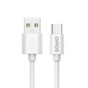 Savio 2 m USB 2.0 USB A - USB C White CL-168 USB cable 3 m
