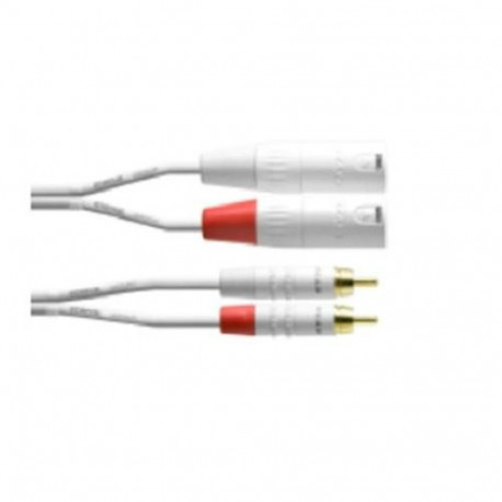 Cordial 2 x RCA/2 x XLR, 3 m audio cable 2 x XLR (3-pin) White