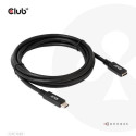 CLUB3D USB Gen1 Type-C Extension Cable 5Gbps 60W(20V/3A) 4K60Hz M/F 1m/3.28ft