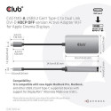 CLUB3D USB3.2 Gen1 Type-C to Dual Link DVI-D HDCP OFF version Active Adapter M/F for Apple Cinema Di