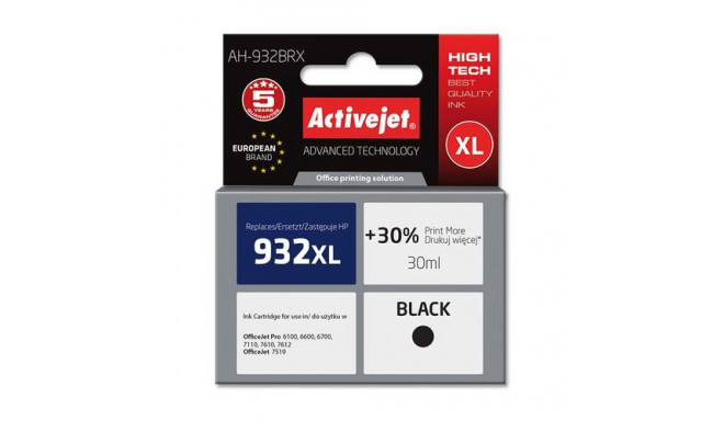 Activejet AH-932BRX ink (replacement for HP 932XL CN053AE; Premium; 30 ml; black)