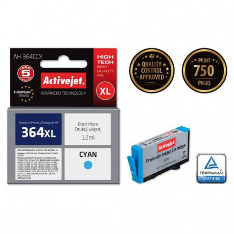 Activejet AH-364CCX ink (replacement for HP 364XL CB323EE; Premium; 12 ml; cyan)