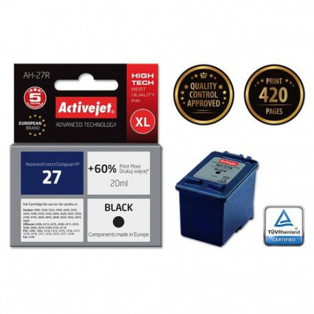 Activejet AH-27R ink (replacement for HP 27 C8727A; Premium; 20 ml; black)