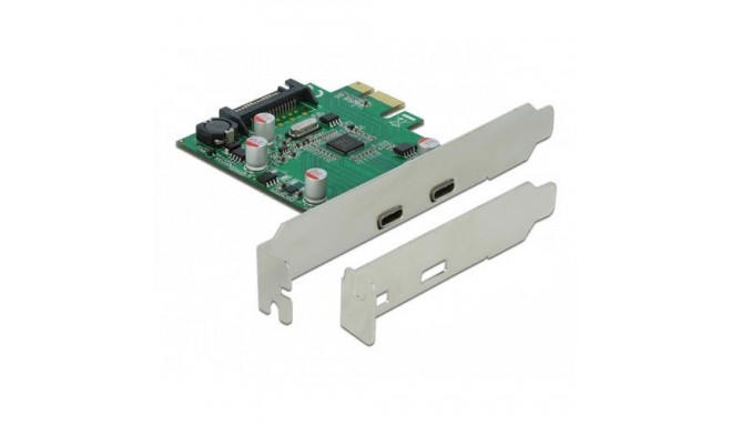 DeLOCK PCI Express x1 Card to 2 x external SuperSpeed USB (USB 3.2 Gen 1) USB Type-C™ female