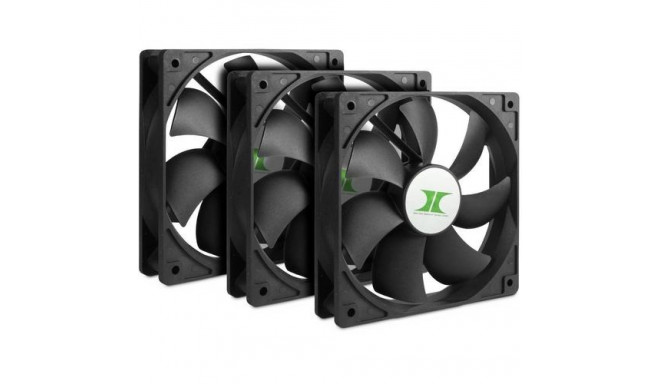 Inter-Tech 88887289 computer cooling system Computer case Fan 12 cm Black 3 pc(s)