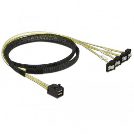 DeLOCK 85685 SCSI cable Black, Yellow 1 m 1 x Mini SAS HD SFF-8643 4 x SATA 7 pin