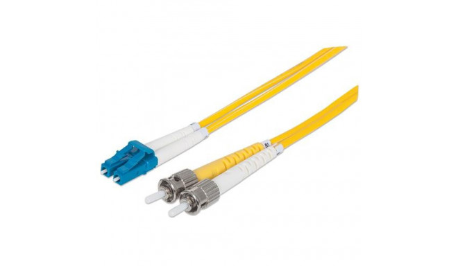 Intellinet Fiber Optic Patch Cable, OS2, LC/ST, 2m, Yellow, Duplex, Single-Mode, 9/125 µm, LSZH, Fib