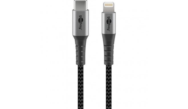 Goobay 49271 lightning cable 1 m Black, Grey