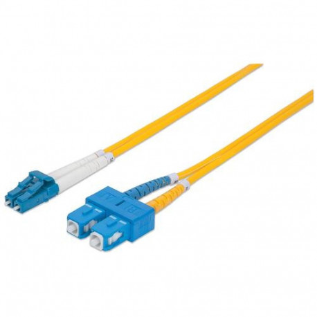 Intellinet Fiber Optic Patch Cable, OS2, LC/SC, 5m, Yellow, Duplex, Single-Mode, 9/125 µm, LSZH, Fib