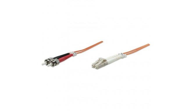 Intellinet Fiber Optic Patch Cable, OM1, LC/ST, 1m, Orange, Duplex, Multimode, 62.5/125 µm, LSZH, Fi