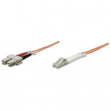 Intellinet Fiber Optic Patch Cable, OM1, LC/SC, 2m, Orange, Duplex, Multimode, 62.5/125 µm, LSZH, Fi