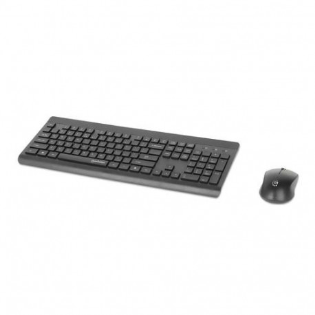 Manhattan MWK7350 Wireless USB Keyboard and Mouse Combo Set, One Single USB-A Nano Receiver for Both
