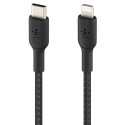Belkin Lightning/USB-C Kaabel 1m punutud, MFi sertifitseeritud, must