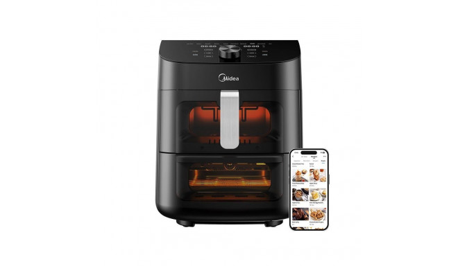 Midea Two Zone Airfryer | MAD1100DADK | Power 1850 W | Capacity 4.4/6.4 L | Rapid Air technology | B