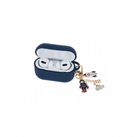 iLike Apple Case for Airpods Pro 2 dark blue with pendant