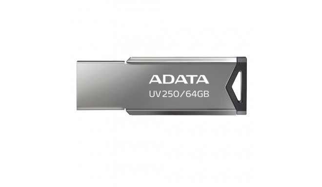 Adata mälupulk 64GB UV250 USB 2.0, hõbedane