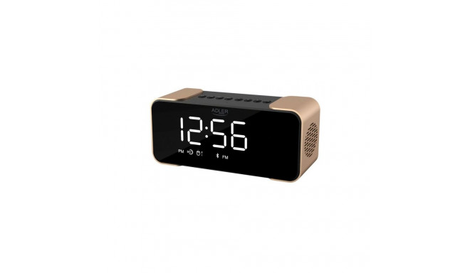 Adler Wireless alarm clock with radio AD 1190 AUX in, Copper/Black, Alarm function