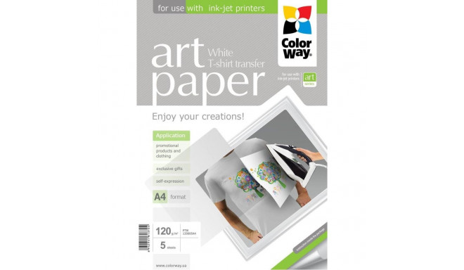 ColorWay ART Photo Paper T-shirt transfer (white), 5 sheets, A4, 120 g/m