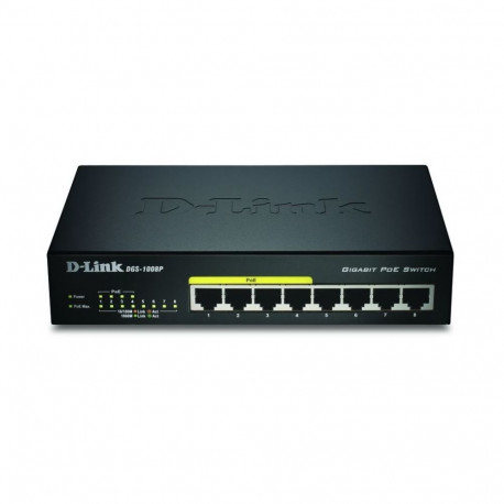D-link 8-Port Gigabit PoE Switch DGS-1008P Unmanaged, Desktop