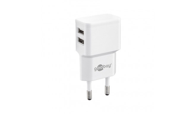 Goobay Dual USB charger 44952 2.4 A, 2 USB 2.0 female (Type A), White, 12 W