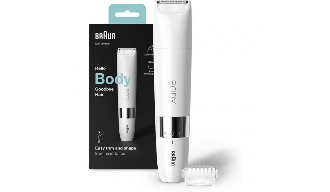Braun Body Mini Trimmer BS1000 Number of power levels 1, Wet&Dry, White