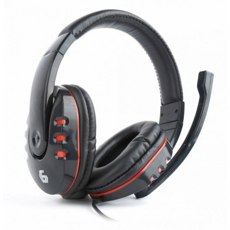 Gembird Glossy Black, Gaming headset with volume control, Built-in microphone, 3.5 mm