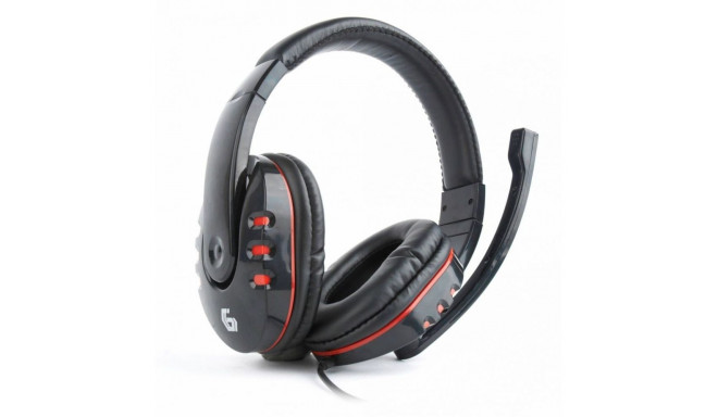 Gembird Glossy Black, Gaming headset with volume control, Built-in microphone, 3.5 mm