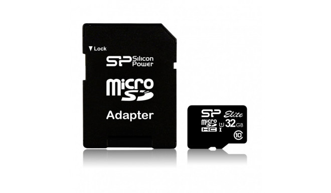 Silicon power Elite 8GB microSDHC UHS-I 8 GB, Micro SDHC, Flash memory class Class 10, SD