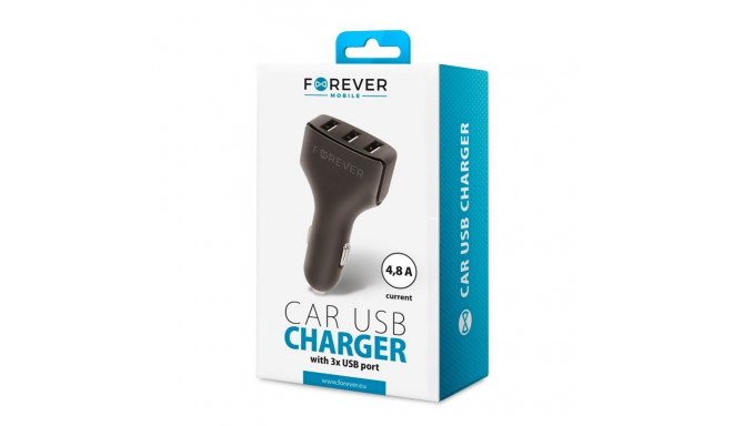 Forever Universal Triple USB car charger CC-05 4.8A Black