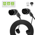 EV Charge AUX3275T2 Premium EU CE Universālais kabelis 22 KW 32A Tips 2 uz Tips 2 7.5M Melns