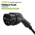EV Charge AUX1675T2 Premium EU CE Universālais Kabelis 11 KW 16A Tips 2 uz Tips 2 7.5M Melns