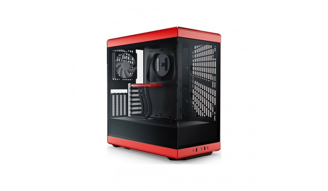 Hyte Y40 Red ATX case with window, black/red