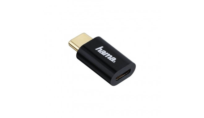 Hama Hama 00178399 Adapter, micro USB to USB Type-C plug, Black