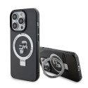 Karl Lagerfeld - Karl Lagerfeld Ringstand Karl and Choupette MagSafe Case for iPhone 15 Pro Max Blac