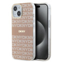 DKNY - DKNY PC/TPU Repeat Pattern Tonal Stripe Magsafe Case for iPhone 15 Pink