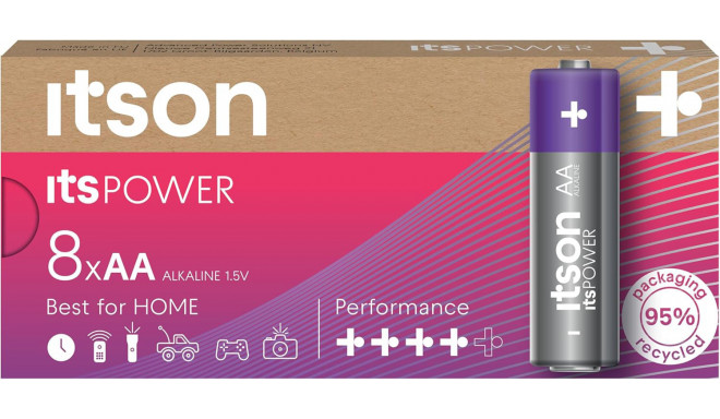 itson itsPOWER patarei Alkaline LR6IPO/8CB (avatud pakend)