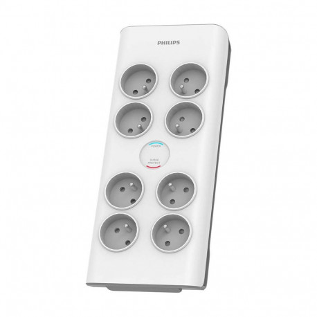 Philips SPN ülepinge kaitsega pikendusjuhe 8 pistikupesa 2 m valge (1_784107)