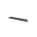 PATCH PANEL 24 PORT 0.5U 19" CAT.5E FTP WITH CABLE ORGANIZER SHIELDED BLACK LANBERG