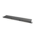 PATCH PANEL 24 PORT 0.5U 19" CAT.5E FTP WITH CABLE ORGANIZER SHIELDED BLACK LANBERG