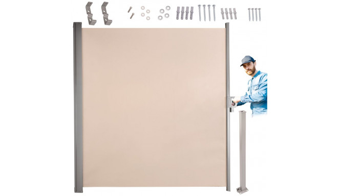 Terrassimarkiis LUARO sissetõmmatav ekraan 180 x 400 cm beež