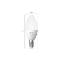 Philips Hue LED smart bulb multipack, BT, White, E14, candle-shaped, 2-pack