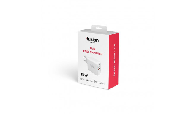 Fusion Energy laadija 2 x USB-C | USB-A | 67W | 3A valge (ühilduv Macbook | Dell | HP | ASUS)