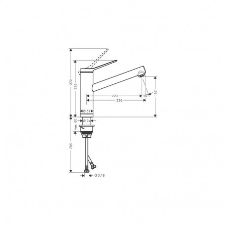 Hansgrohe Zesis M33 74805000 kroom köögisegisti