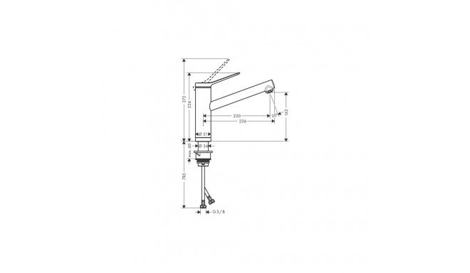 Sink mixer Hansgrohe Zesis M33, 74805000, chrome