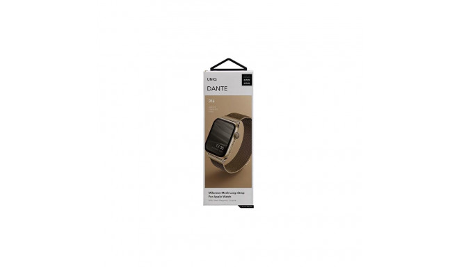 UNIQ Dante Strap Apple Watch Series 1/2/3/4/5/6/7/8/SE/SE2 42/44/45mm Stainless Steel carmel gold