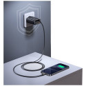 Wall charger USAMS Xiang Series CC299 65W 1xUSB-C 1xUSB-A + USB-C cable white
