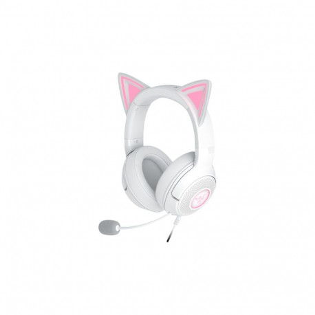 Razer Kraken Kitty V2 juhtmega ülepea mikrofoniga mürasummutavad valged kõrvaklapid