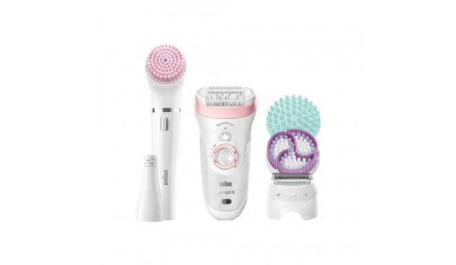 Braun Silk-épil Beauty Set 9 9/985 BS epilaator märg ja kuiv valge/roosa